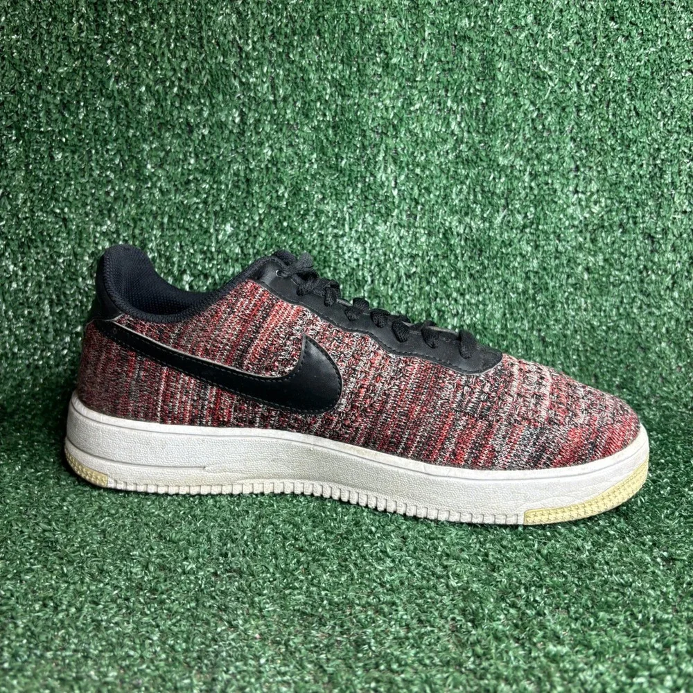 Nike Air Force‎ 1 Flyknit 2.0 CI0051-600 Low Top Red Black Sneakers Mens Size 11